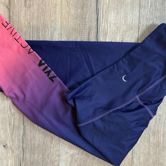 ZYIA Active Leggings - Navy and Coral Ombre 6-8 purple workout pants gym - Picture 5 of 5